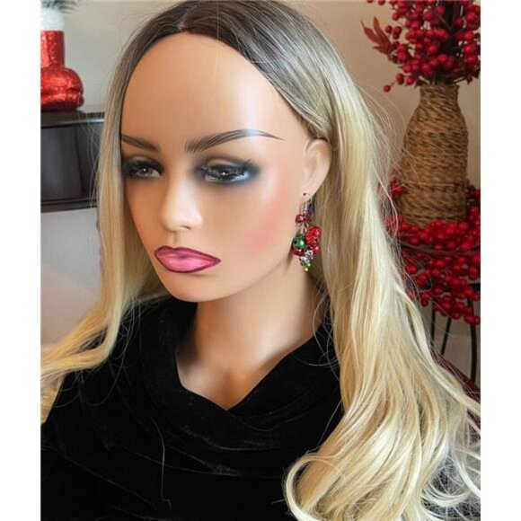 Holiday Christmas Earrings Jingle Bells Red Green Statement Bridal Prom Jewelry - Picture 2 of 4